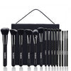 15Pcs Black Make up Brushes Woman Set With Bag Foundation Eyeliner Eyeshadow